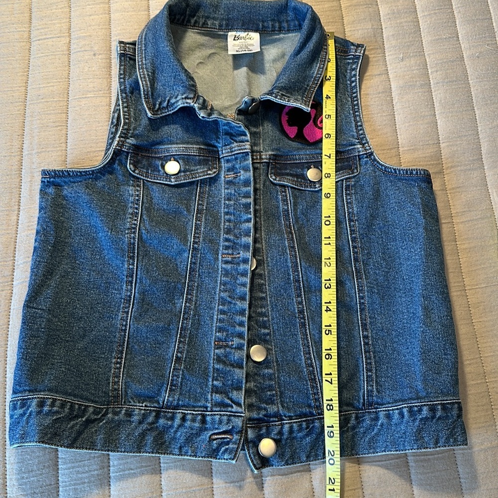 Barbie Denim Vest with Pink Logo - Picture 5 of 7